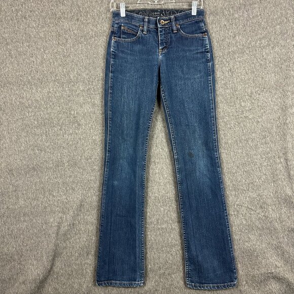 Wrangler Denim - Wrangler Q-Baby Womens No-Gap Waistband Bootcut Jeans Size 0X34 Blue Stretch Den